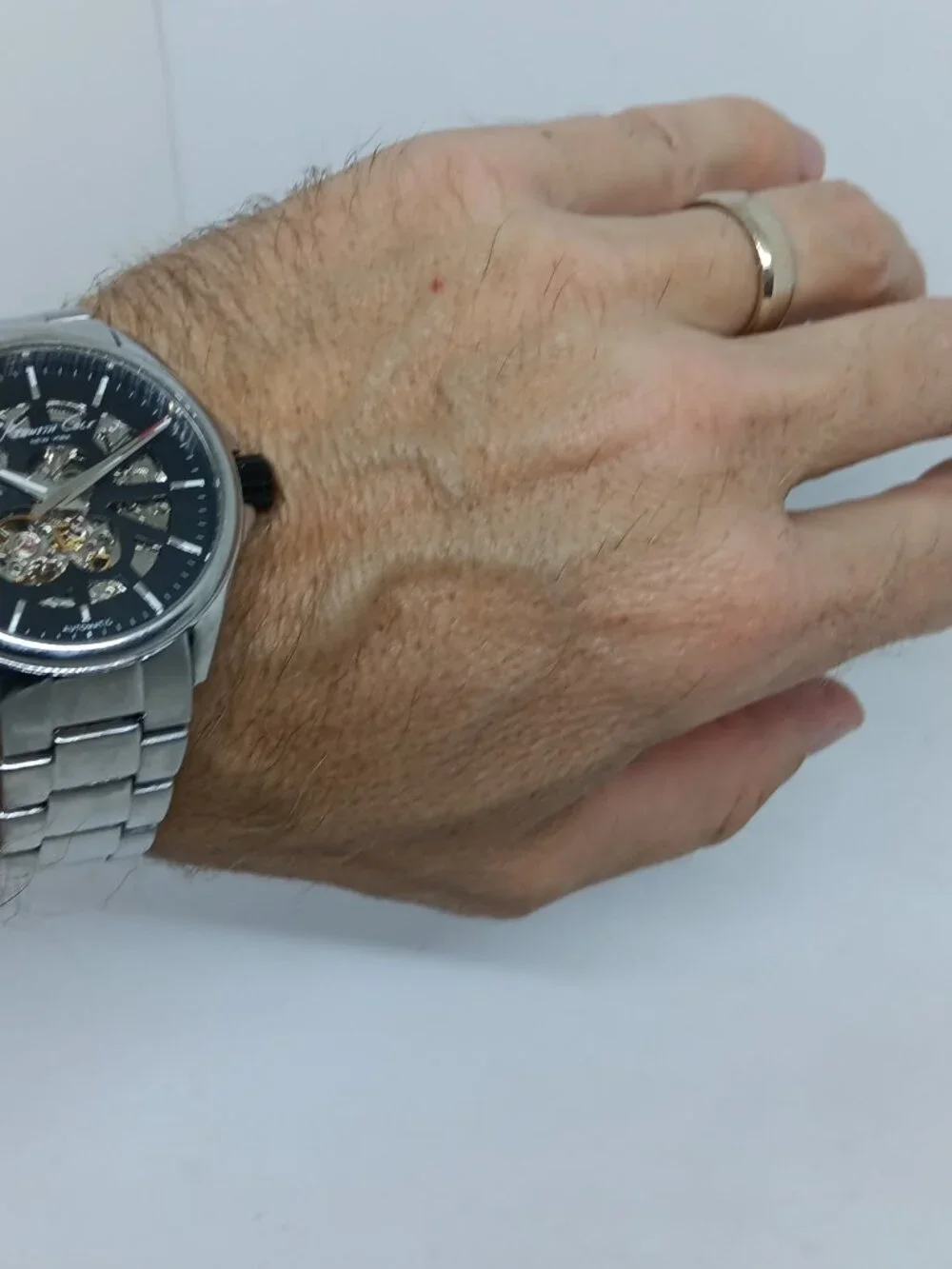 Kenneth Cole KC3832 Men's 42mm S/Steel Skeleton Dial 21 Jewel Automatic Watch